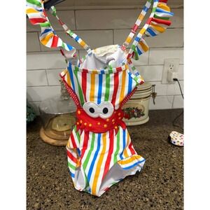 marie nicole striped crab bathing‎ suit girl's medium